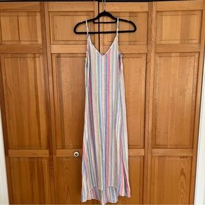C&C California Striped Linen Maxi Dress size XS